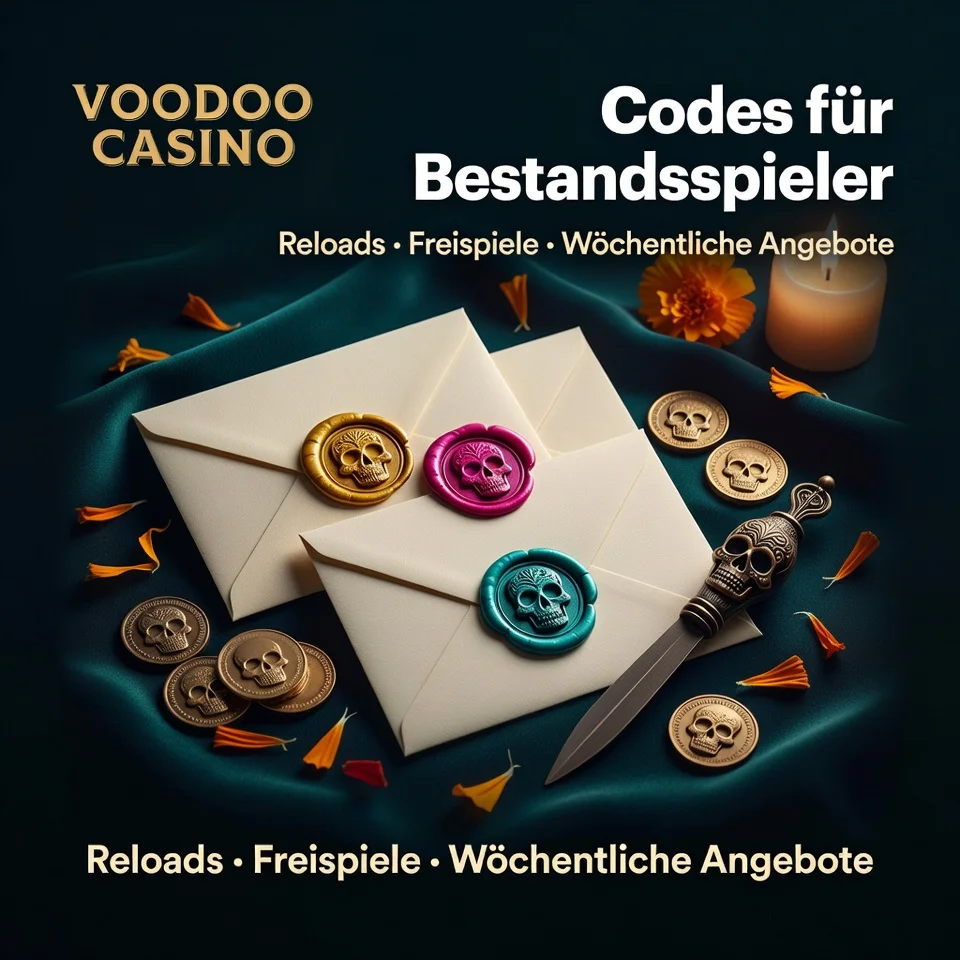 Voodoo Casino Bestandsspieler Codes Totenkopf Briefsiegel Teal dunkel